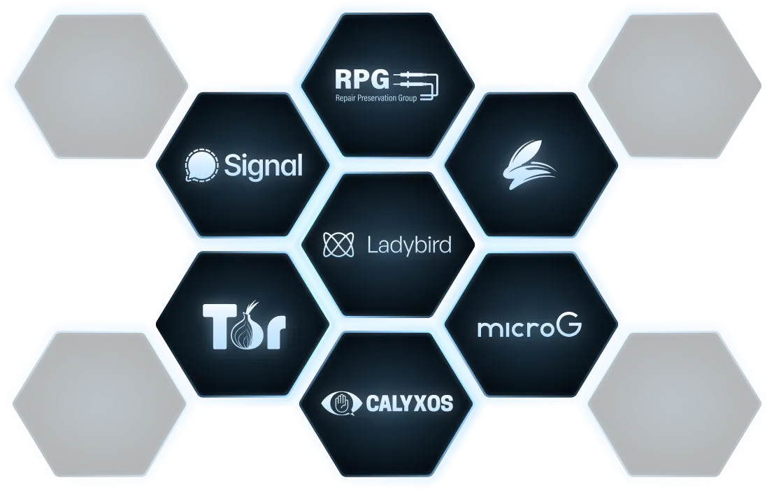 Grid of funded open source projects